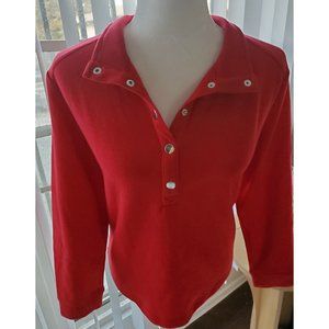 Karen Scott Wing-Collar Pullover Top Sweater Shirt
